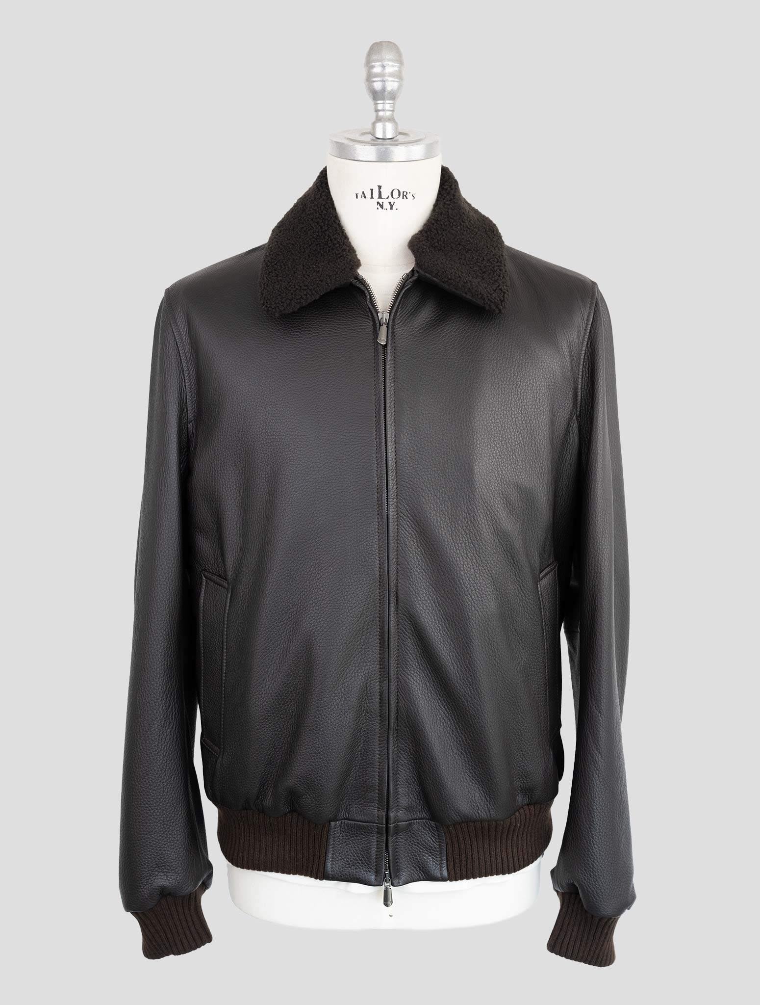Cesare Attolini Brown Leather Coat