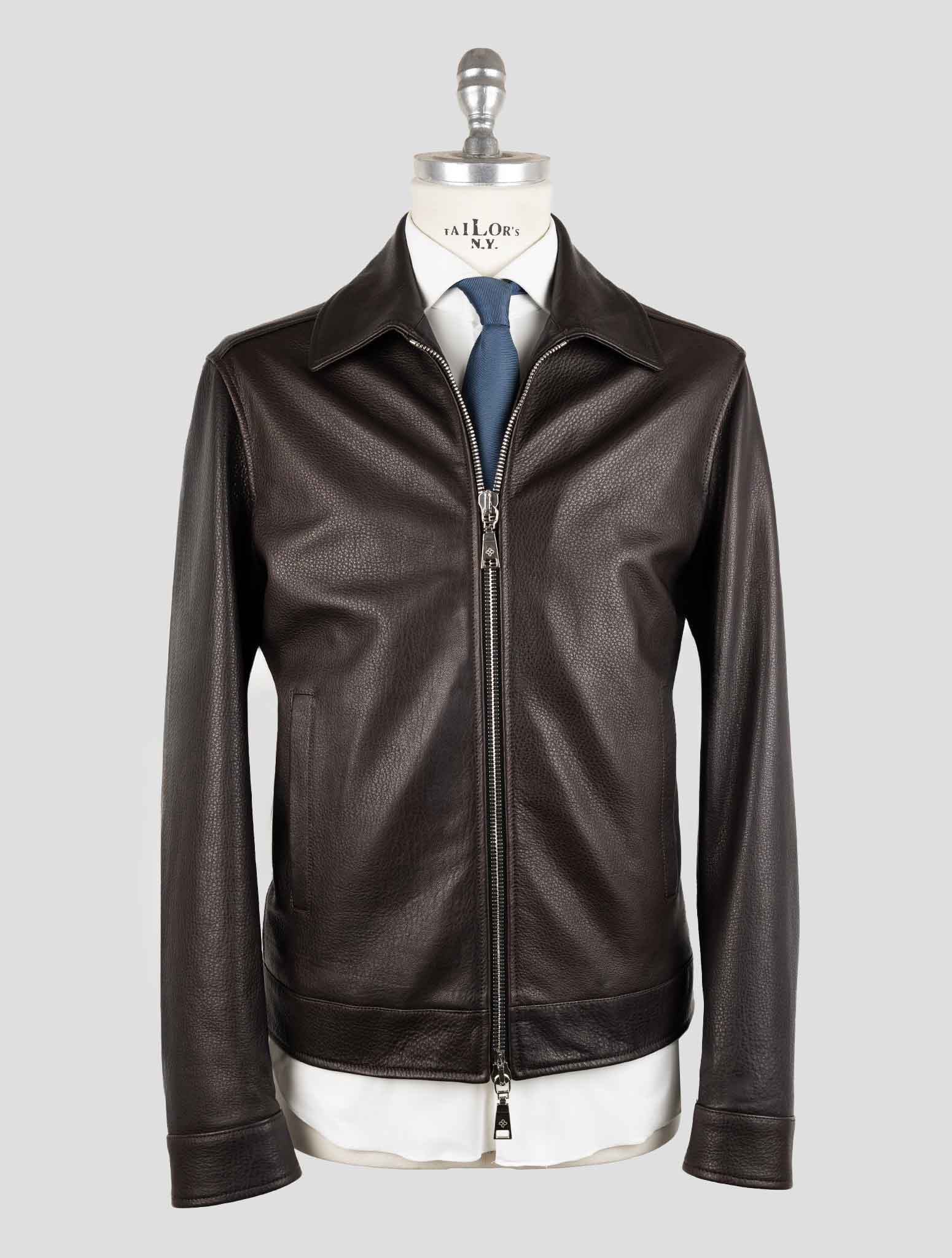 Tagliatore Brown Leather Coat