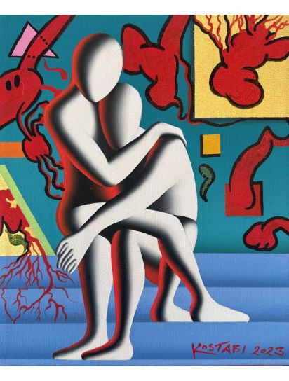 Mark Kostabi Multicolor Painting 30x25 Cm | IsuiT