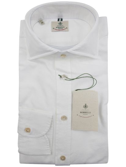 LUIGI BORRELLI イタリア製 白ドレスシャツ 38 Luigi Borrelli White Cotton Shirt | IsuiT