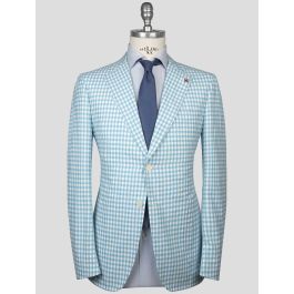 Isaia Light Blue White Cotton Blazer | IsuiT