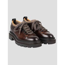 Santoni Brown Leather Sneakers | IsuiT