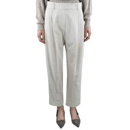 パンツ Brunello Cucinelli Ivory Trousers In Viscose Leisure fit trousers for Man in Yuta | Brunello Cucinelli