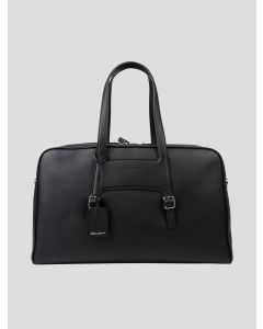 Santoni Black Leather Travelbag SBAZ3 1