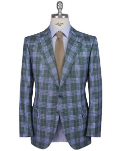 Cesare Attolini Green Light Blue Cashmere Silk Blazer 1