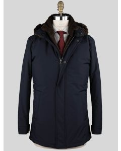 Barba Napoli Blue Pl Pu Lapin Fur Coat 1