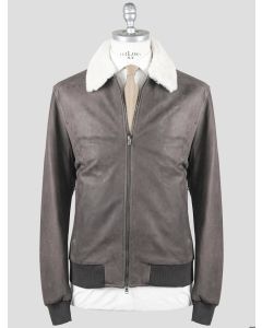 Barba Napoli Brown Pl Cotton with Sheepskin Collar Coat BCY6 1