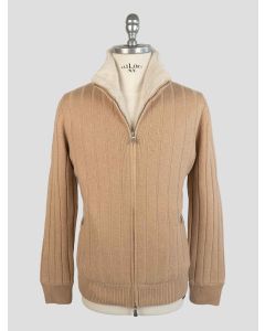 Barba Napoli Beige Cashmere With Fur Coat 1