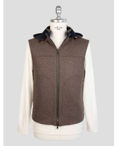 Barba Napoli Brown Virgin Wool Cashmere Gilet Coat 1