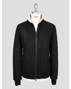 Barba Napoli Black Leather Suede Coat 1