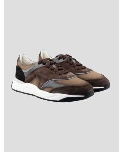 Santoni Multicolor Leather Suede Sneakers 1