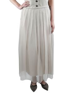 Brunello Cucinelli Beige Silk Skirt Woman 1