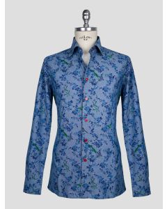 Kiton Blue Cotton Shirt 1