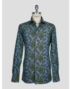 Kiton Light Blue Green Cotton Shirt 1