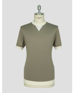 Stefano Ricci Gray White Silk Cotton Leather Crocodile T-Shirt 1