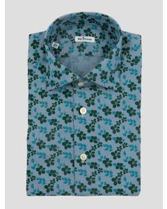 Kiton Light blue Green Cotton Shirt 1