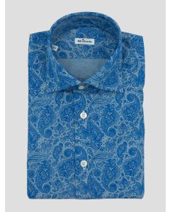 Kiton Blue Light Blue Cotton Shirt 1