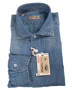 Barba Napoli Barba Napoli Denim Cotton Linen Shirt Denim 000