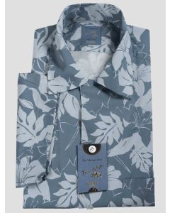 Barba Napoli Barba Napoli Blue Cotton Short Sleeve Shirt Blue 000