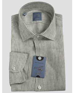 Barba Napoli Barba Napoli Gray White Linen Shirt Gray / White 000