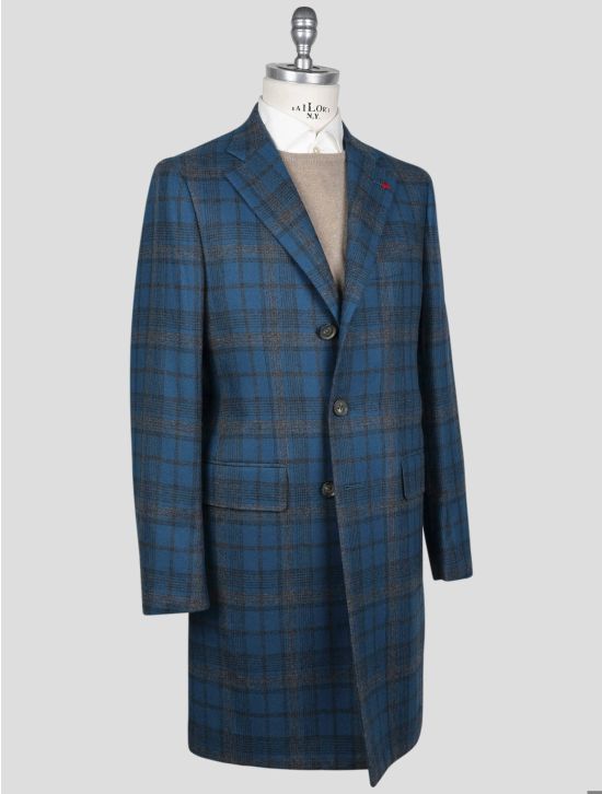 Isaia Isaia Multicolor Wool Cashmere Overcoat Multicolor 001