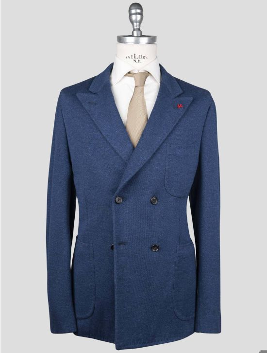 Isaia Isaia Blue Cotton Wool Pa Blazer Blue 000