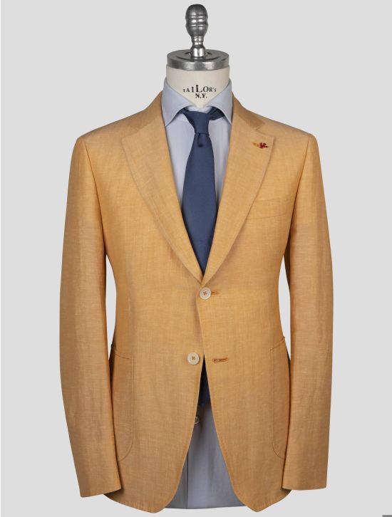 Isaia Isaia Orange Linen wool Suit Orange 000