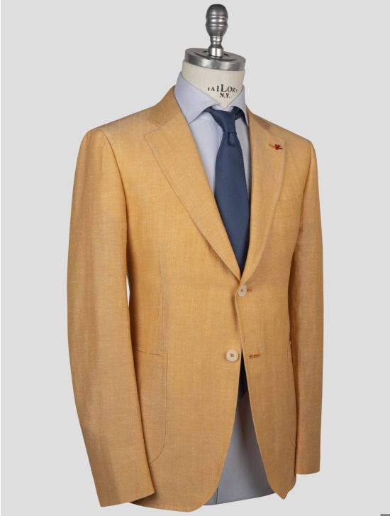 Isaia Isaia Orange Linen wool Suit Orange 001