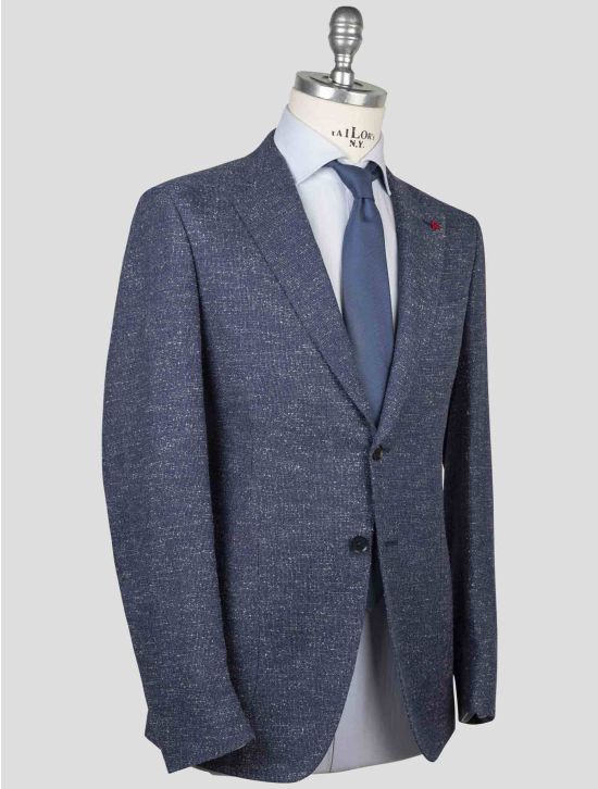 Isaia Isaia Blue Linen Cotton Viscose Pa Suit Blue 001