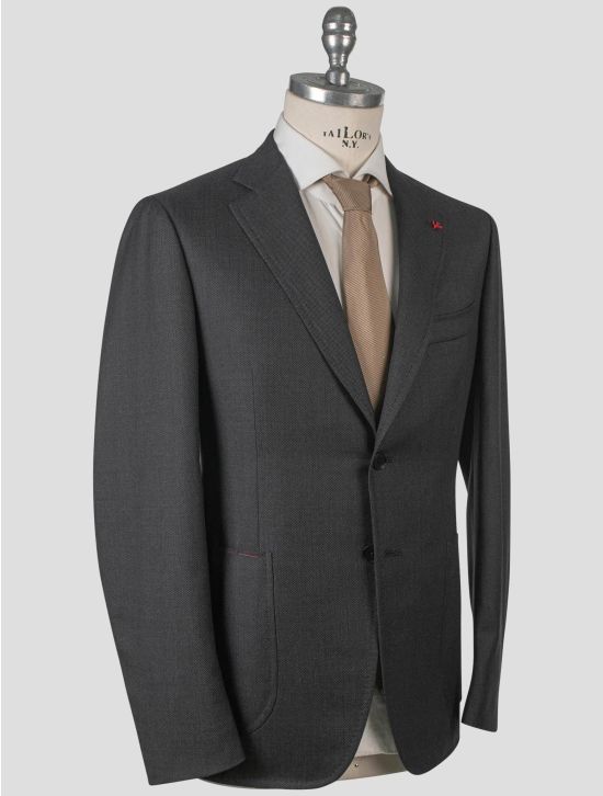 Isaia Isaia Dark Gray Wool Suit Dark Gray 001