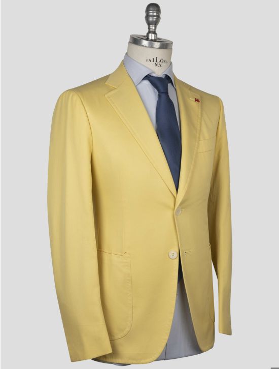 Isaia Isaia Yellow Cotton Suit Yellow 001