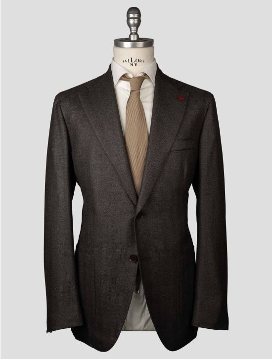 Isaia Isaia Brown Silk Wool Blazer Brown 000
