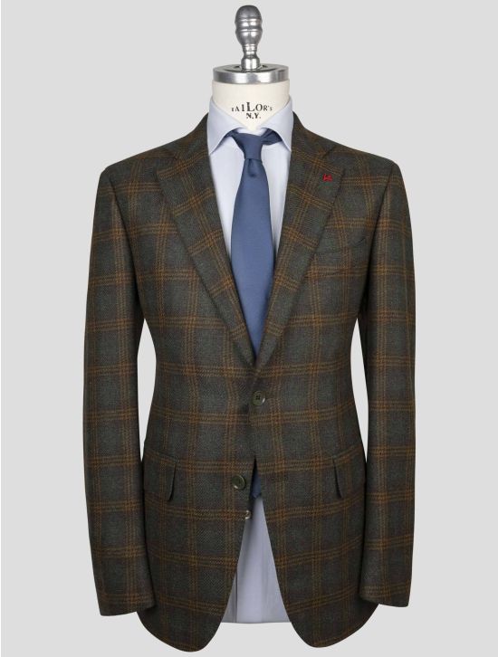 Isaia Isaia Green Brown Wool Cashmere Blazer Green / Brown 000