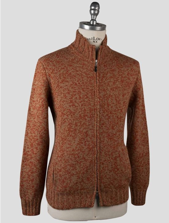 Gran Sasso Gran Sasso Brown Virgin Wool Sweater Full Zip Brown 001
