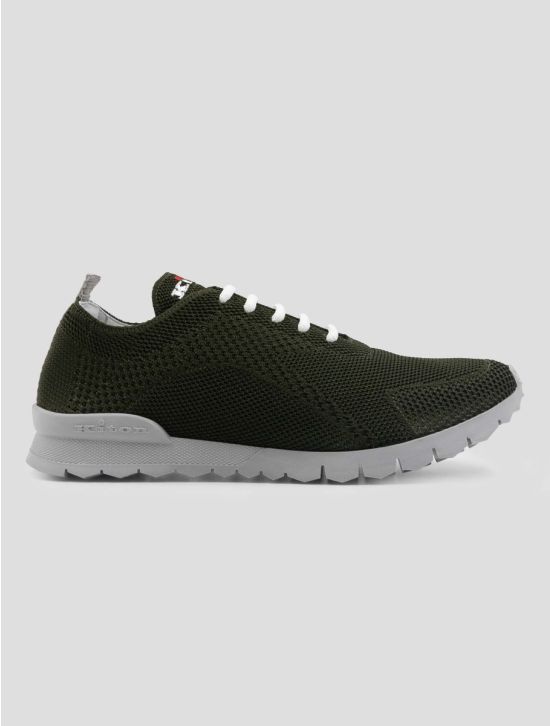 Kiton Green Cotton Ea Sneakers
