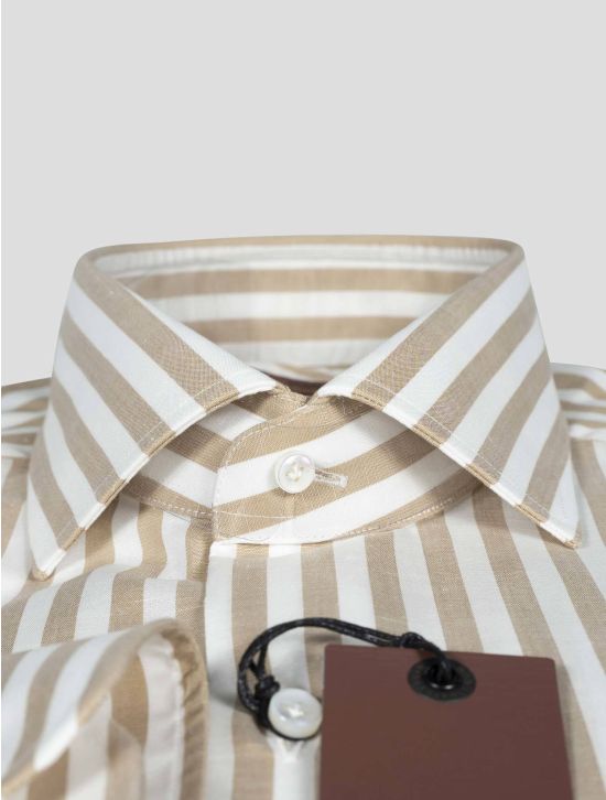Barba Napoli Barba Napoli White Beige Cotton Linen Shirt White / Beige 001