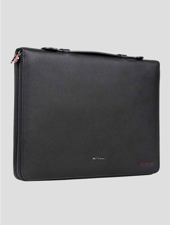 Kiton Black Leather Document Holder 2