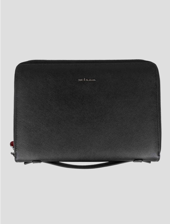 Kiton Black Leather Document Holder 1