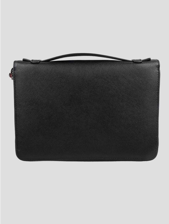 Kiton Black Leather Document Holder 2