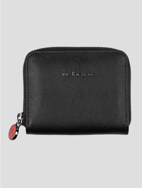 Kiton Black Leather Coin Holder 1