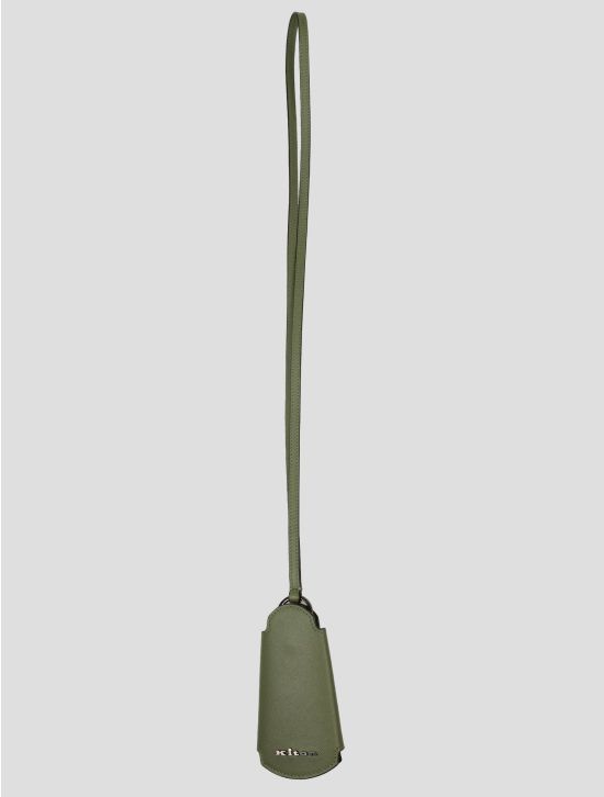 Kiton Green Leather Keychain 1