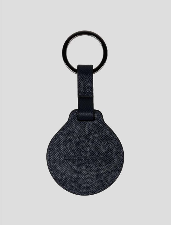 Kiton Dark Blue Leather Keychain 2