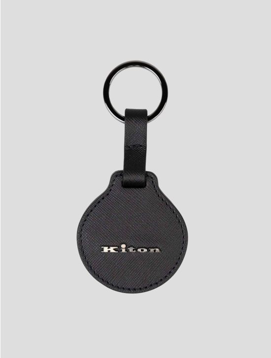 Kiton Black Leather Keychain 1