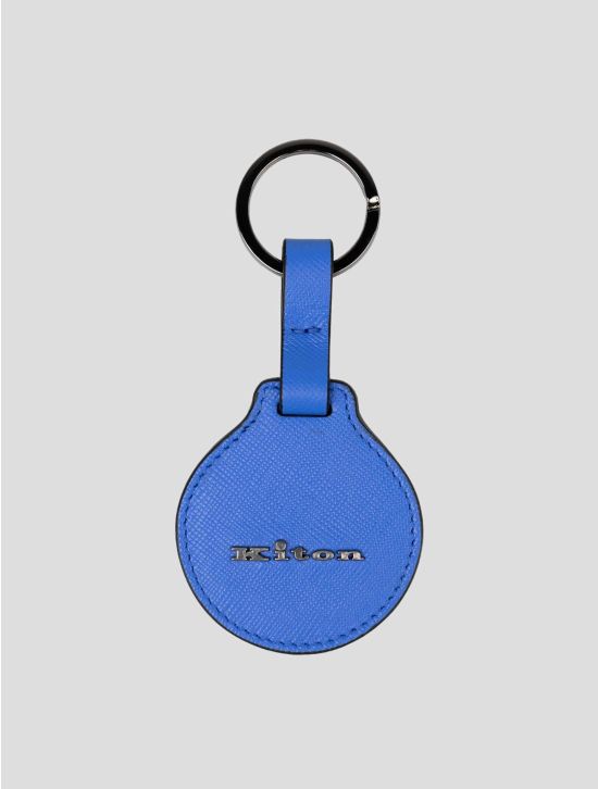 Kiton Light Blue Leather Keychain 1