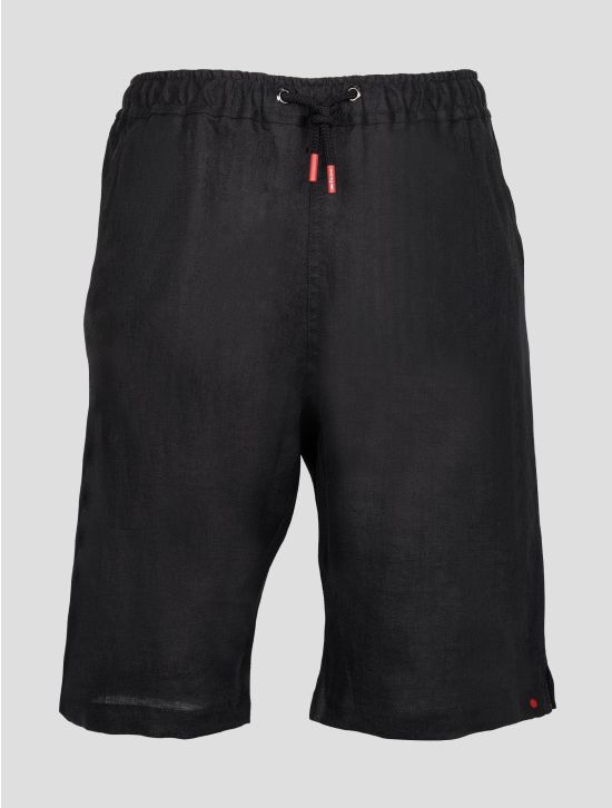 Kiton Black Linen Short Pants 1