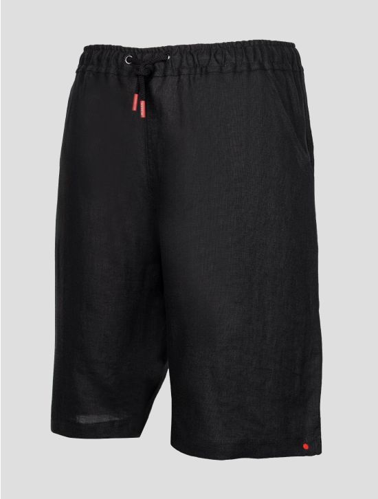 Kiton Black Linen Short Pants 2
