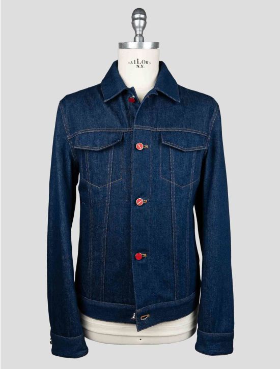 Kiton Blue Denim Cotton Coat 1