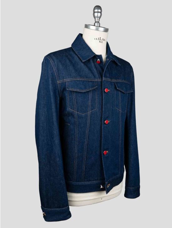 Kiton Blue Denim Cotton Coat 2