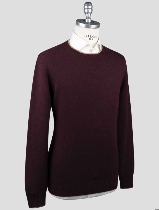 Gran Sasso Gran Sasso Burgundy Virgin Wool Sweater Crewneck Burgundy 001
