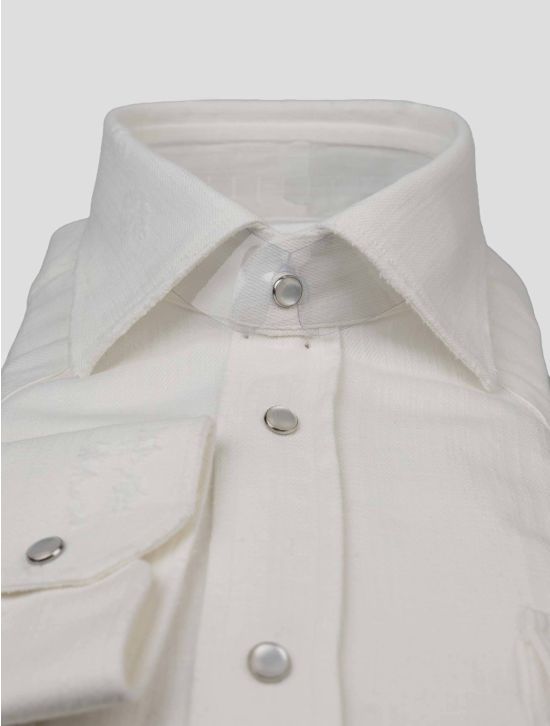 Sartorio Napoli White Denim Cotton Shirt 2